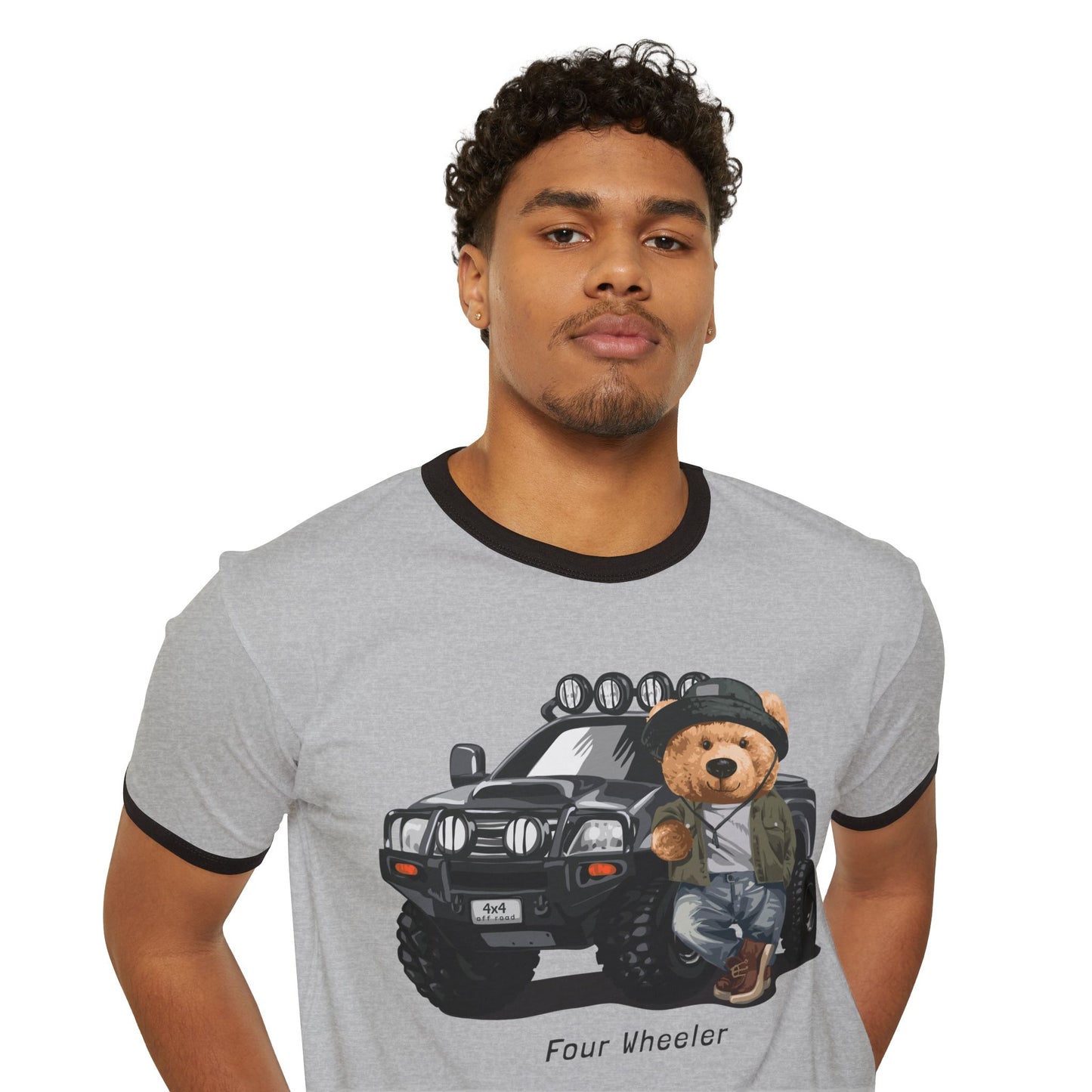 Adventure Bear Ringer T-Shirt | Casual Wear, Gifts for Kids & Teens, Outdoor Enthusiasts, Cute Graphic Tee, Birthday Present