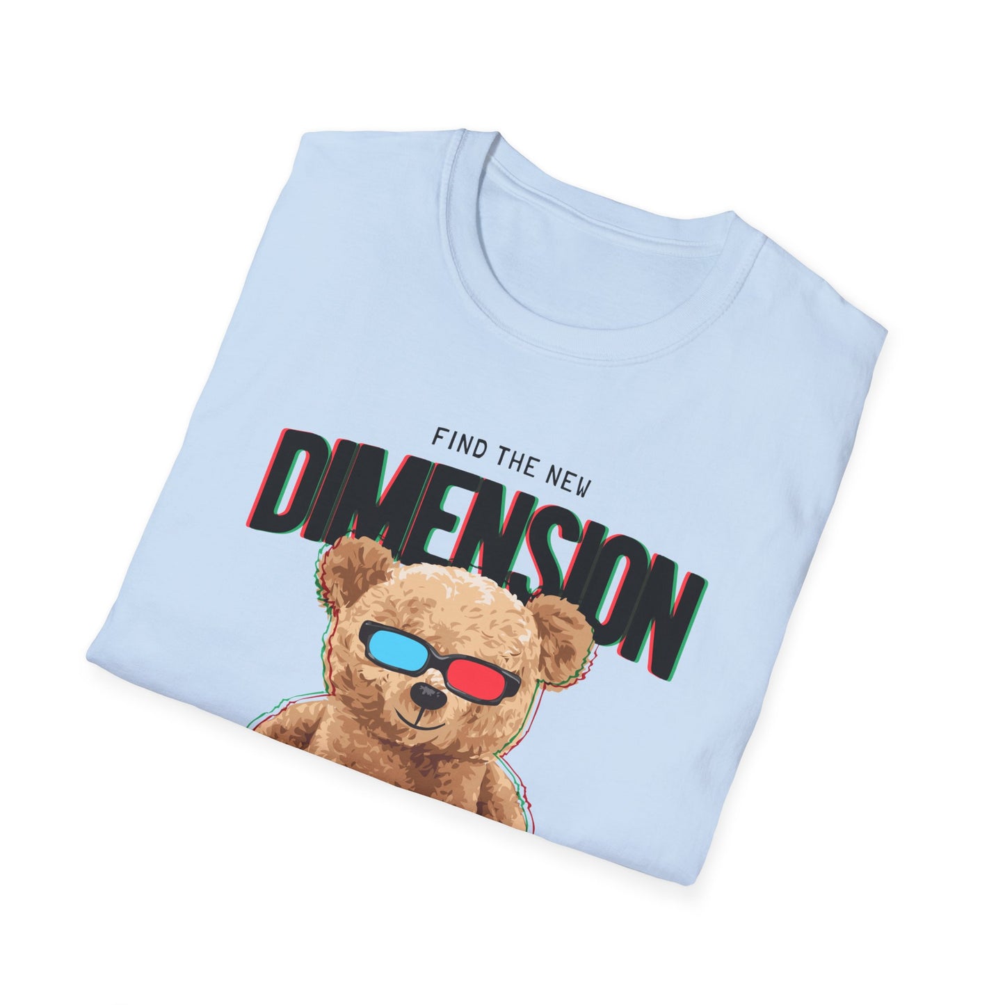 3D Teddy Bear Graphic Unisex Softstyle T-Shirt | Fun Casual Wear, Gift for Teens, Cute Outfit for Movie Night, Gift for Birthdays