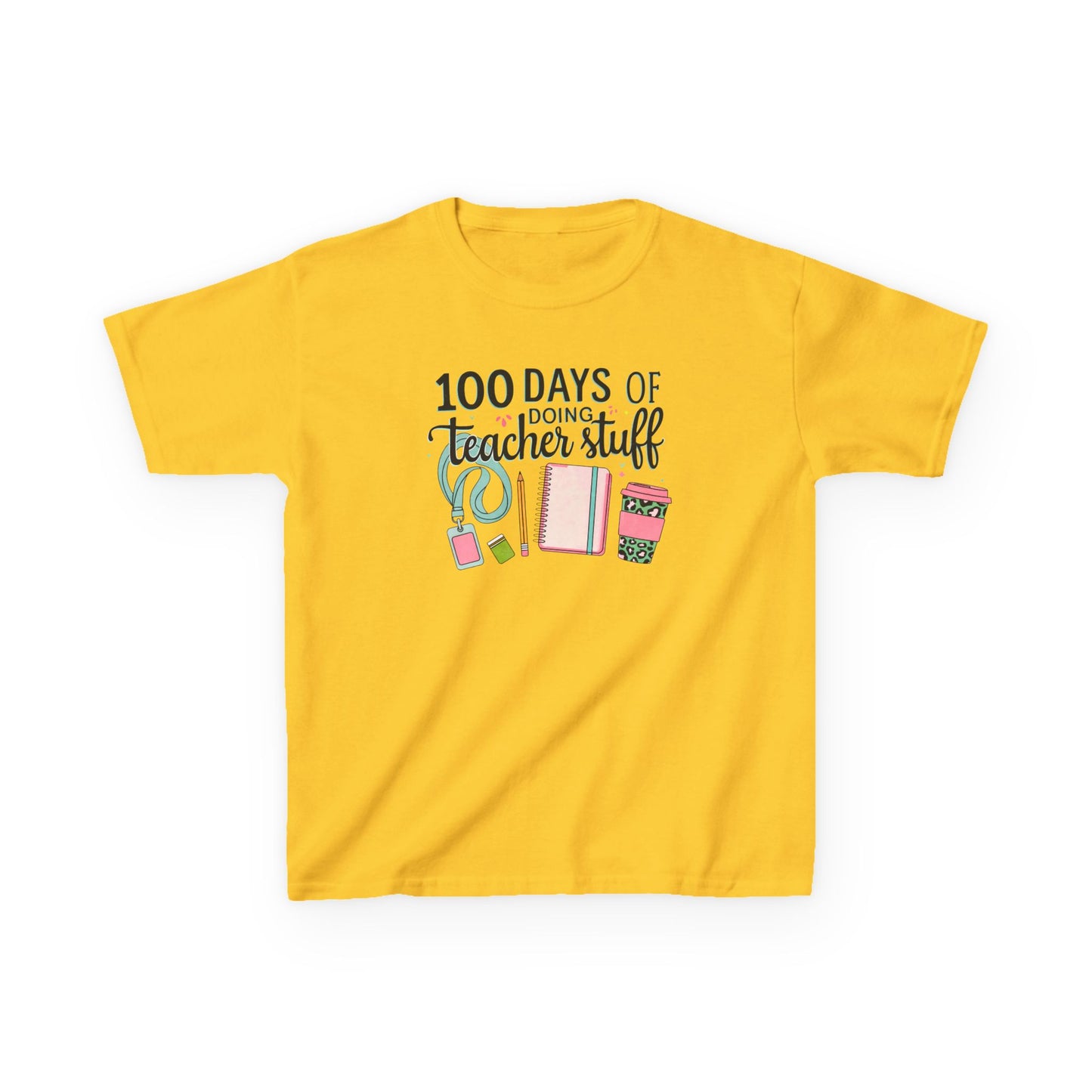 Teacher Appreciation Kids Tee, 100 Days of Teacher Stuff Shirt, School Spirit Tee, Gift for Future Educators, Kids' Classroom Apparel Daisy
