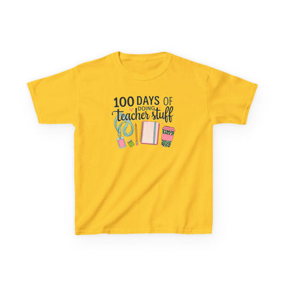Teacher Appreciation Kids Tee, 100 Days of Teacher Stuff Shirt, School Spirit Tee, Gift for Future Educators, Kids' Classroom Apparel Daisy
