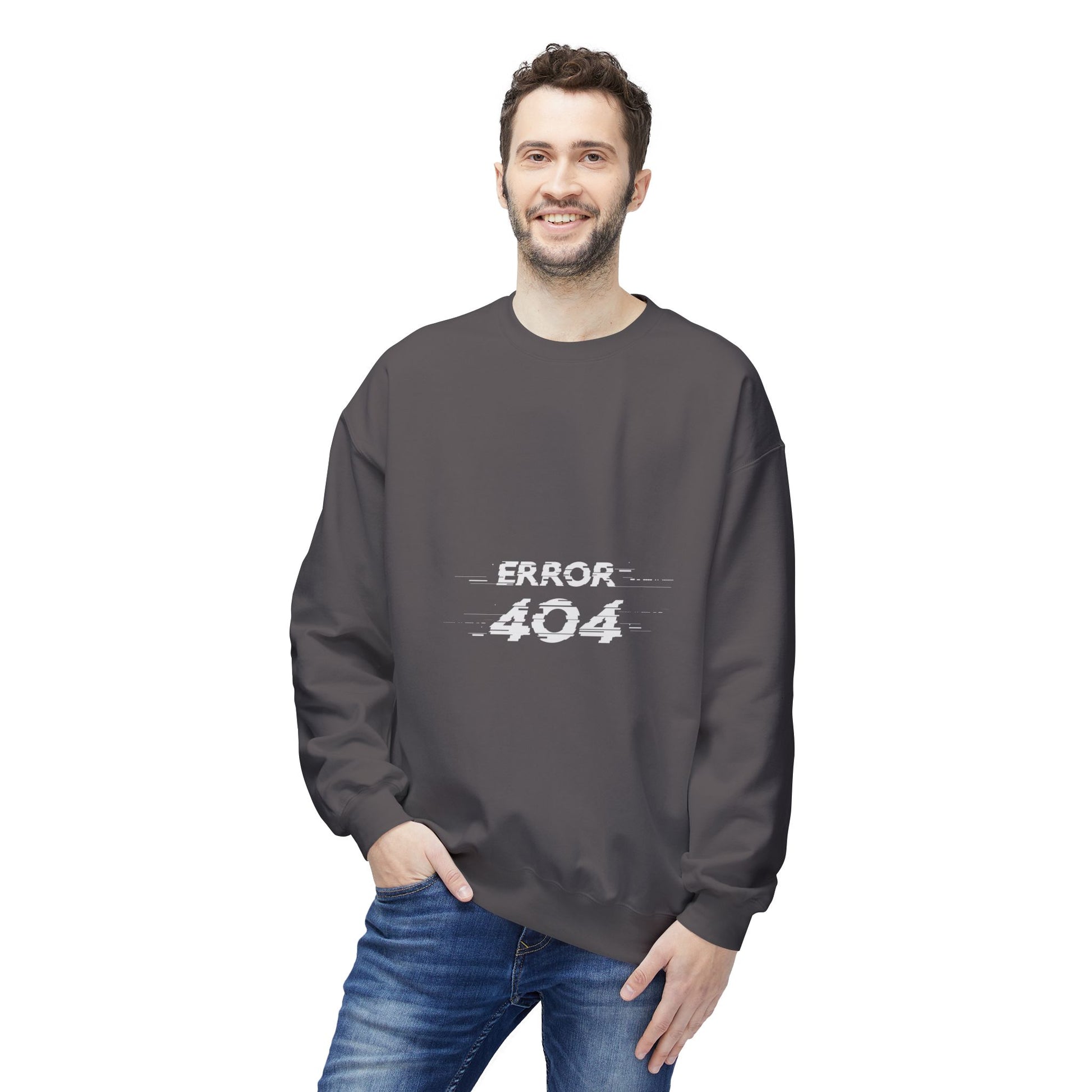 Error 404 Crewneck Sweatshirt, Funny Gift for Tech Lovers, Unisex Fleece Sweater, Casual Outfit, Geeky Humor Clothing