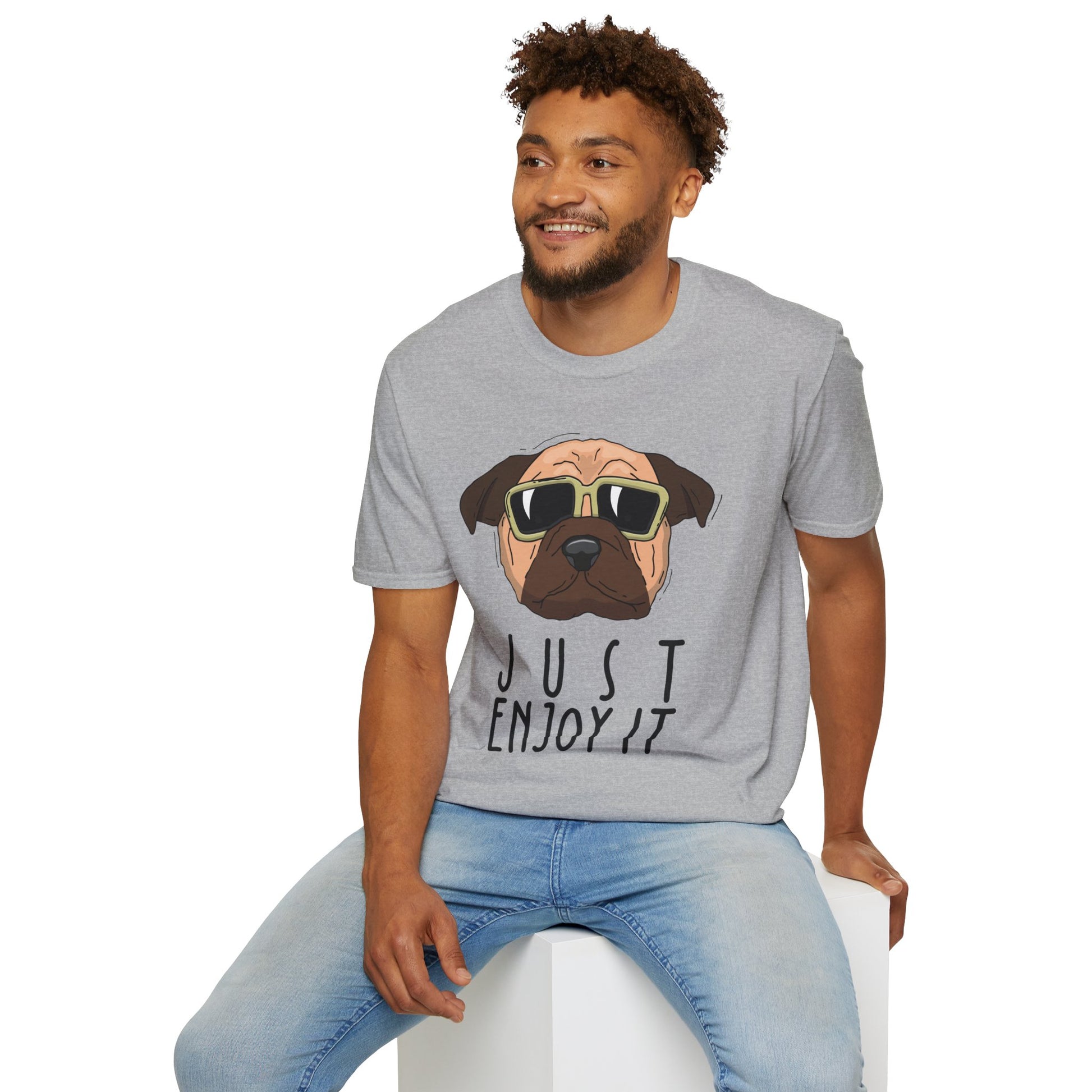 Cool Dog T-Shirt: Just Enjoy It, Funny Pet Lover Gift, Casual Everyday Wear, Unisex Graphic Tee, Gift for Dog Owners