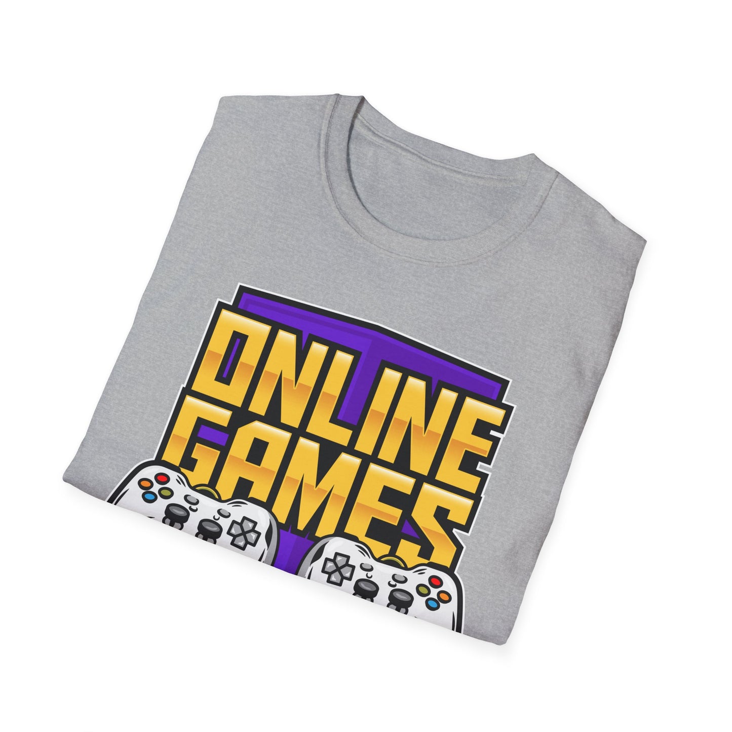 Unisex Softstyle Gaming T-Shirt, Retro Online Games Tee, Gift for Gamers, Casual Wear, Birthday and Holiday Apparel