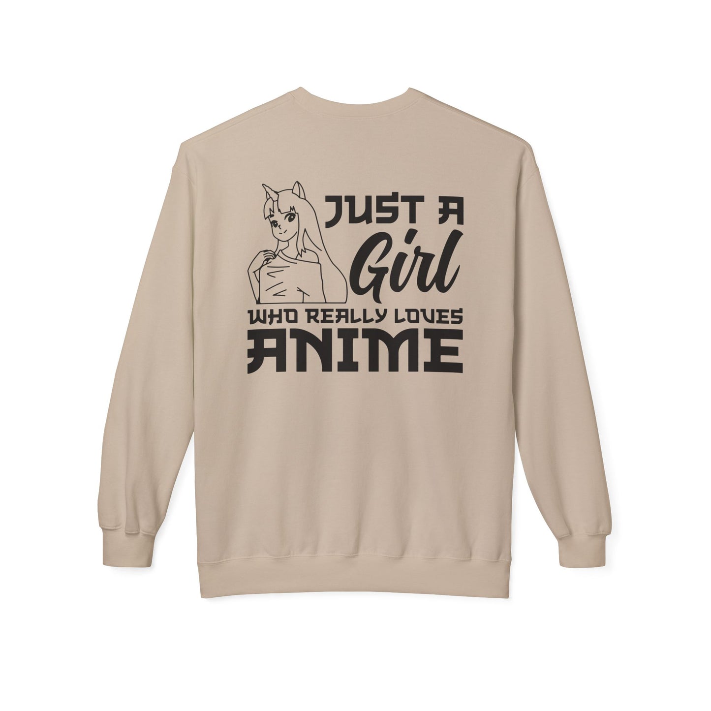 Anime Lover Crewneck Sweatshirt - Just a Girl Who Really Loves Anime, Unisex Casual Apparel, Anime Gift, Cozy Fashion, Fleece Sweater