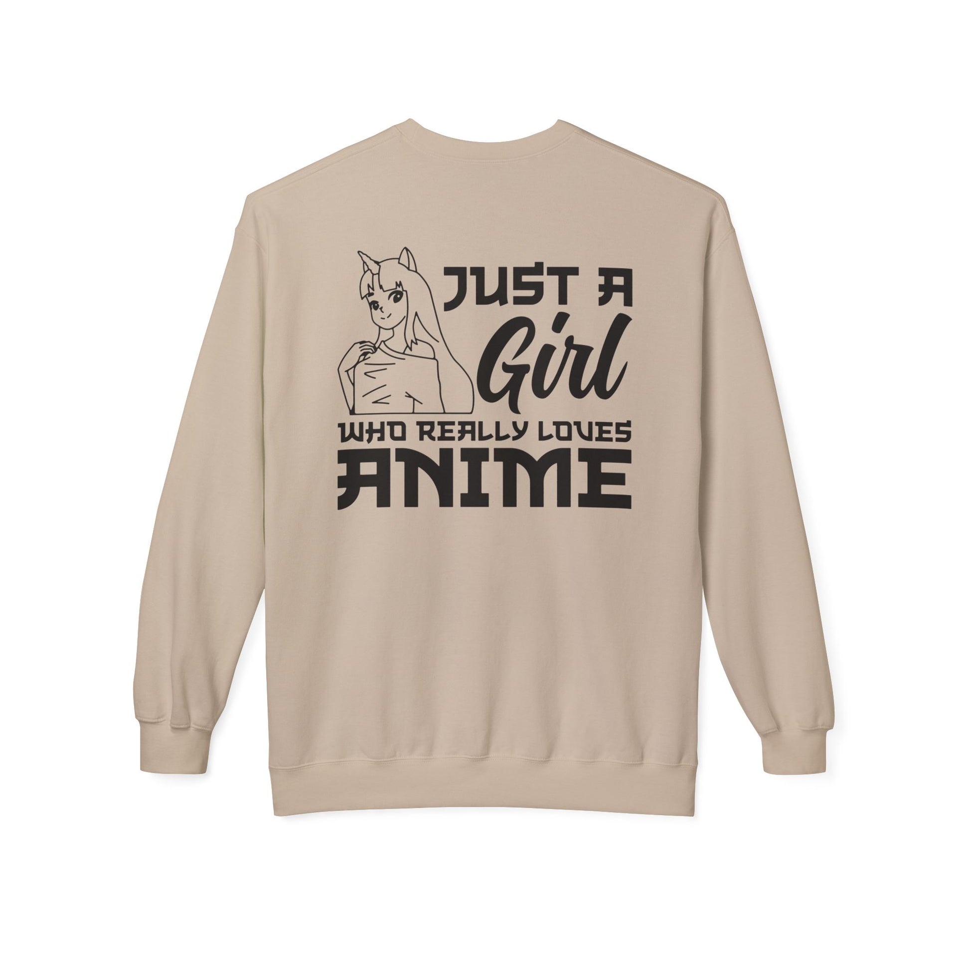 Anime Lover Crewneck Sweatshirt - Just a Girl Who Really Loves Anime, Unisex Casual Apparel, Anime Gift, Cozy Fashion, Fleece Sweater