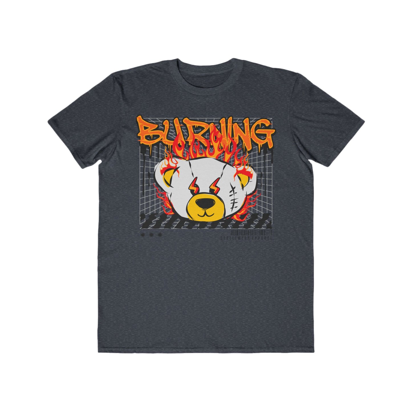 Men's Graphic Tee, Urban Wear For Men, Cool Street Style, Perfect Gift for Birthdays, Festivals, Burning Bear Design Heather Navy