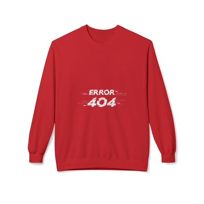 Error 404 Crewneck Sweatshirt, Funny Gift for Tech Lovers, Unisex Fleece Sweater, Casual Outfit, Geeky Humor Clothing Red