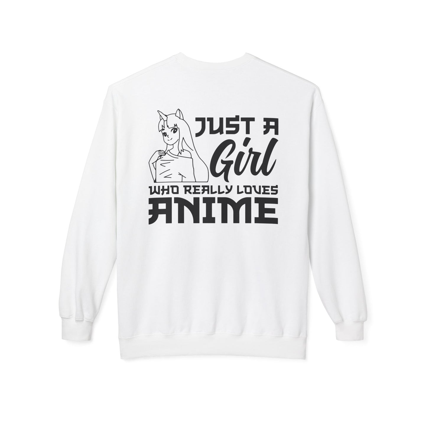 Anime Lover Crewneck Sweatshirt - Just a Girl Who Really Loves Anime, Unisex Casual Apparel, Anime Gift, Cozy Fashion, Fleece Sweater