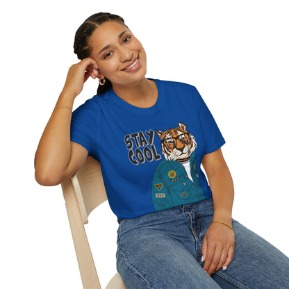 Cool Tiger Graphic T-Shirt | Stay Cool Tee, Unisex Sizes, Casual Wear, Gift for Animal Lovers, Everyday Style