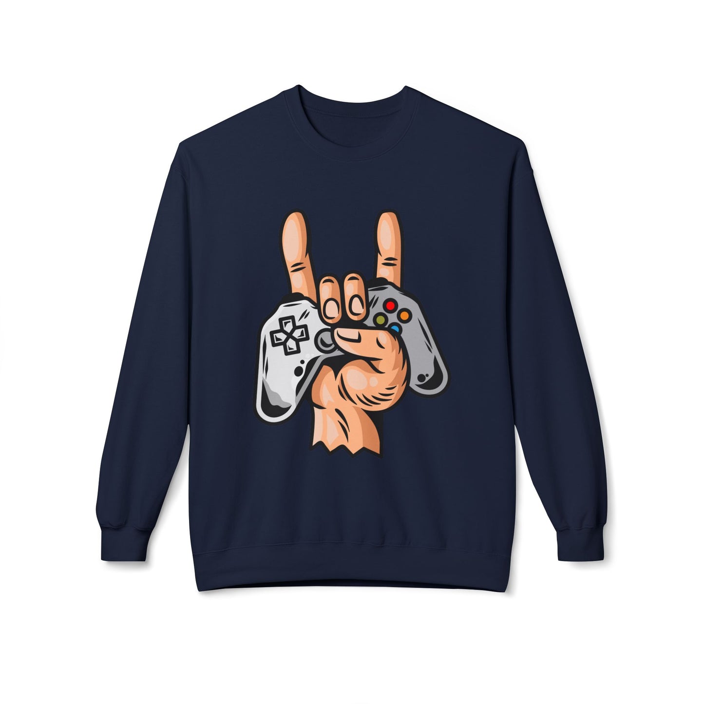 Gamer Fleece Crewneck Sweatshirt, Unisex Sweatshirt for Gamers, Gaming Apparel, Perfect Gift for Birthdays, Geek Culture, Casual Wear Navy