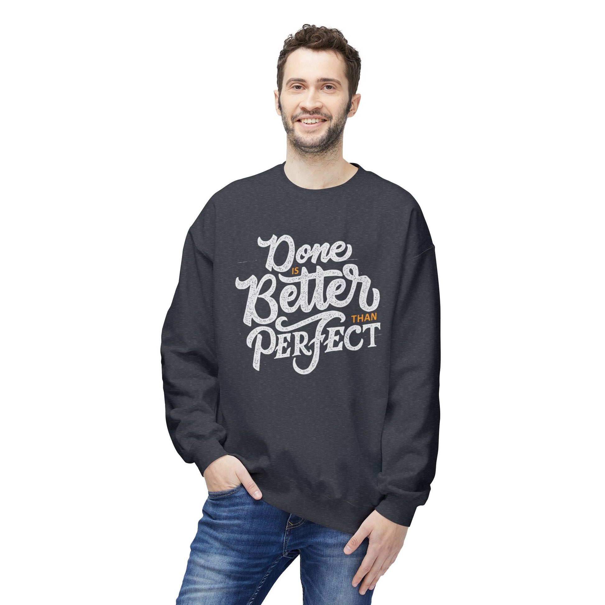 Motivational Fleece Sweatshirt: Cozy Crewneck, Perfect for Self-Care Days, Gift for Friends, Inspirational Quotes, Peer Encouragement