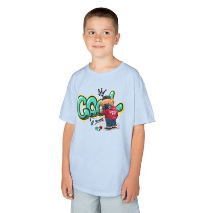 Cool Kids Heavy Cotton Tee, Fun T-Shirt for Children, Street Art Style Tee, Playful Graphic Shirt, Perfect for Birthdays and Everyday Wear