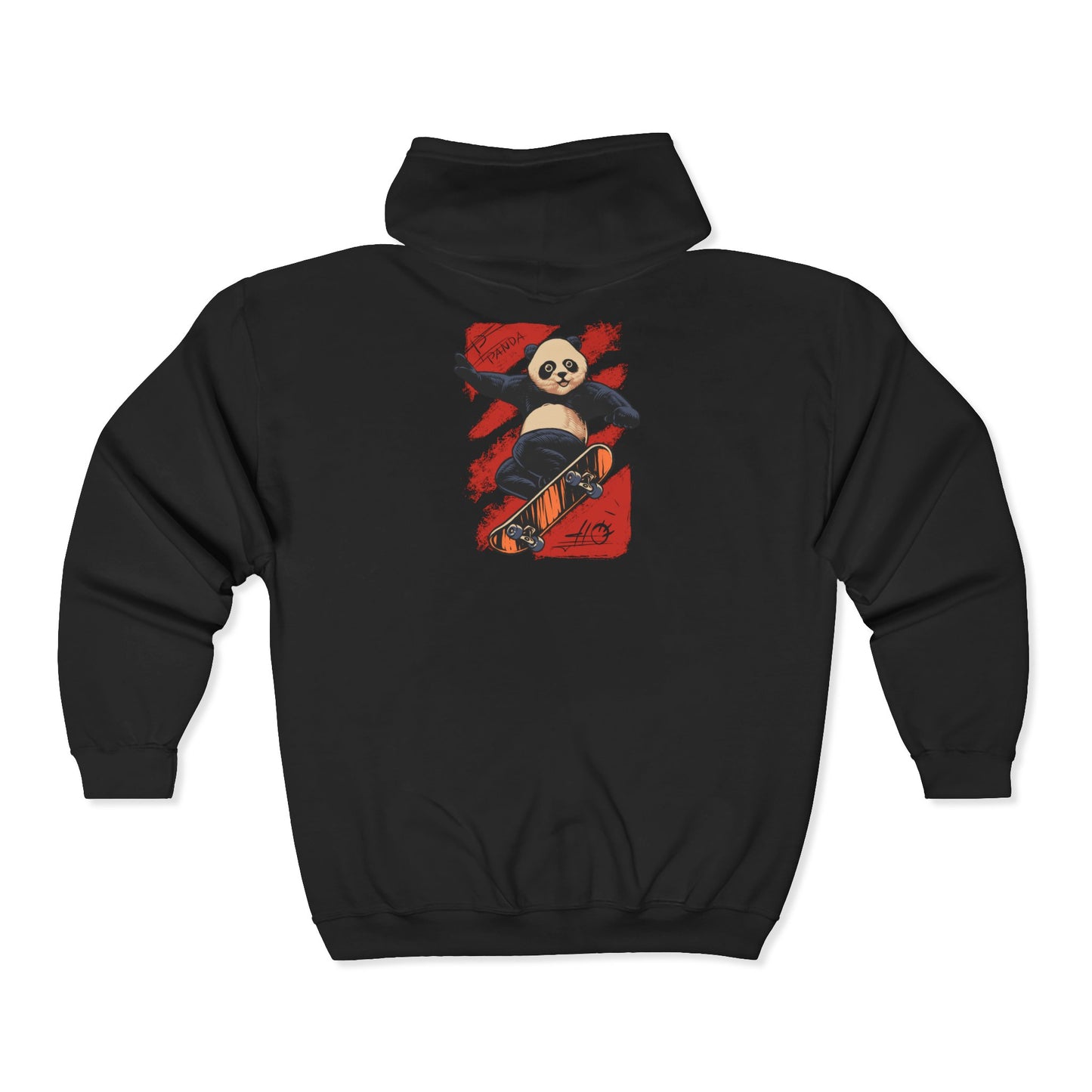 Panda Full Zip Hoodie - Soft and Comfy Unisex Sweatshirt with Reduced Pilling - Embroidery Option Available