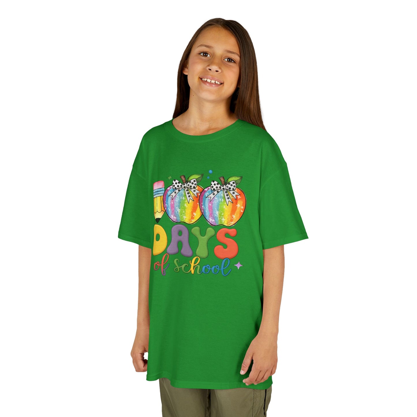 Colorful 100 Days of School Kids Tee, Fun T-Shirt, Back to School, Teacher Gift, Rainbow Design, Kid's Clothing
