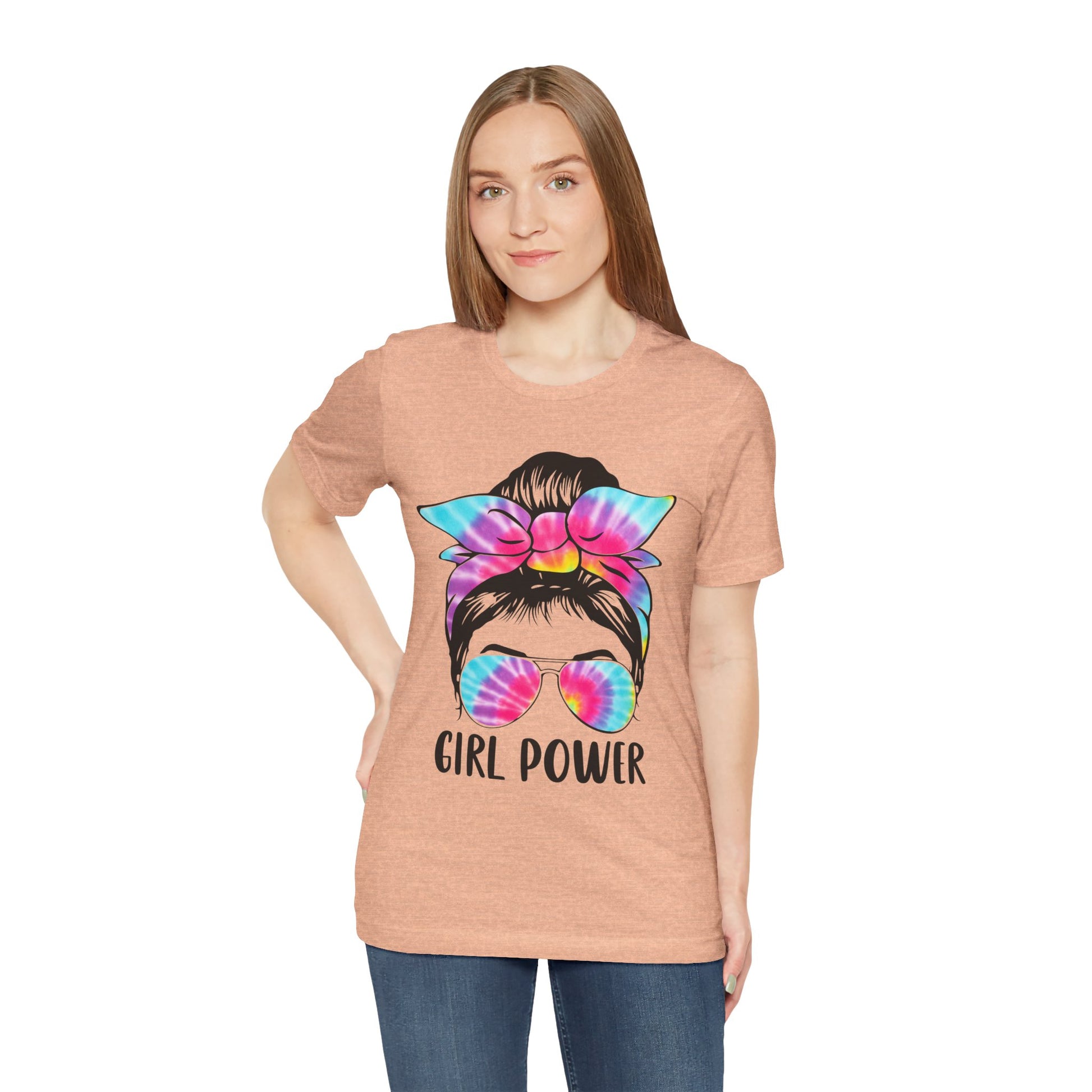 Girl Power Tie-Dye Tee, Unisex Short Sleeve Shirt, Feminist Apparel, Gift for Her, Casual Everyday Wear, Birthday Present