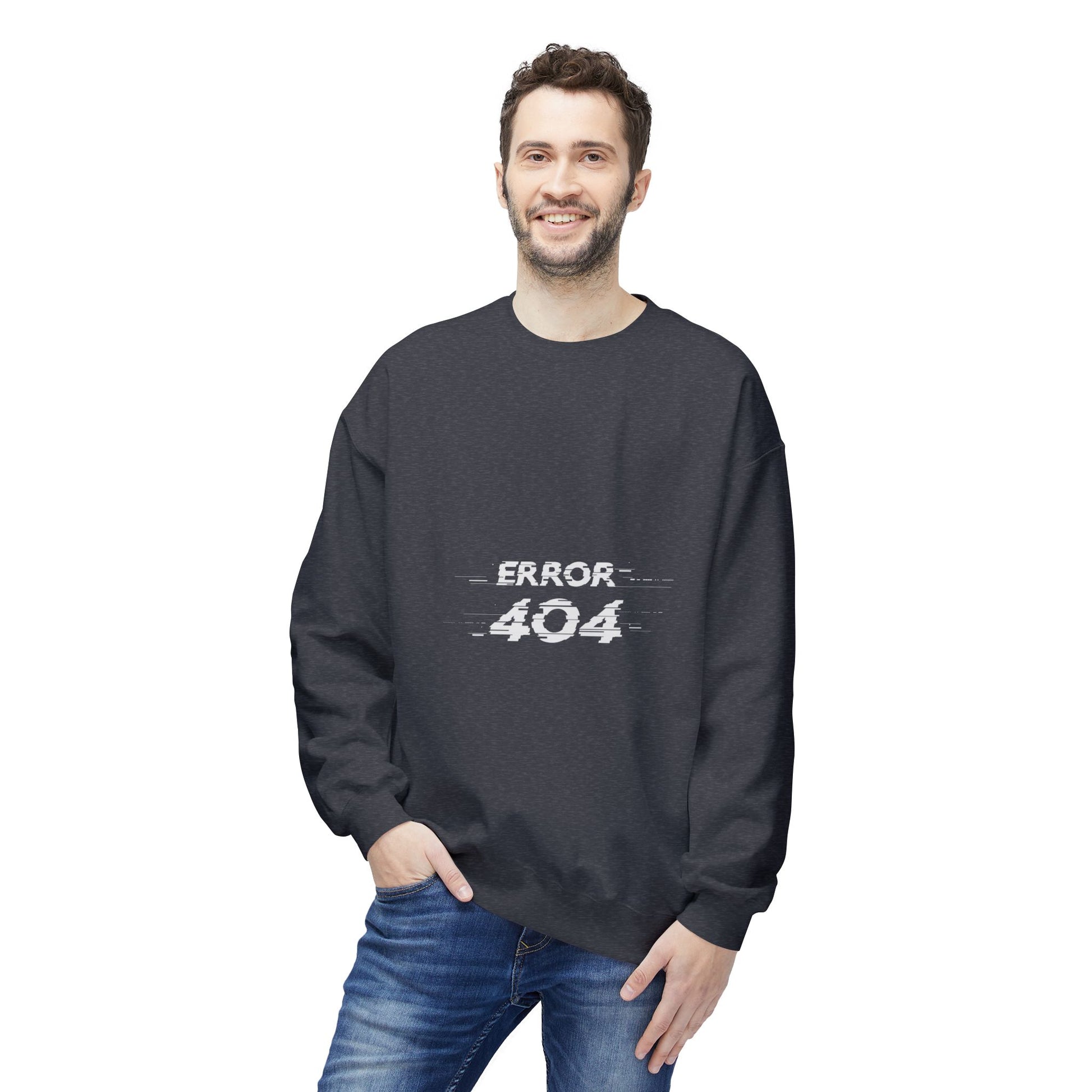 Error 404 Crewneck Sweatshirt, Funny Gift for Tech Lovers, Unisex Fleece Sweater, Casual Outfit, Geeky Humor Clothing
