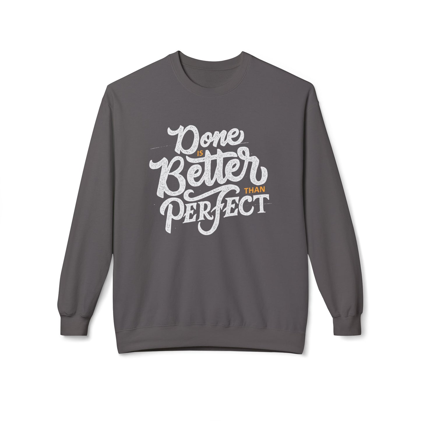 Motivational Fleece Sweatshirt: Cozy Crewneck, Perfect for Self-Care Days, Gift for Friends, Inspirational Quotes, Peer Encouragement Charcoal