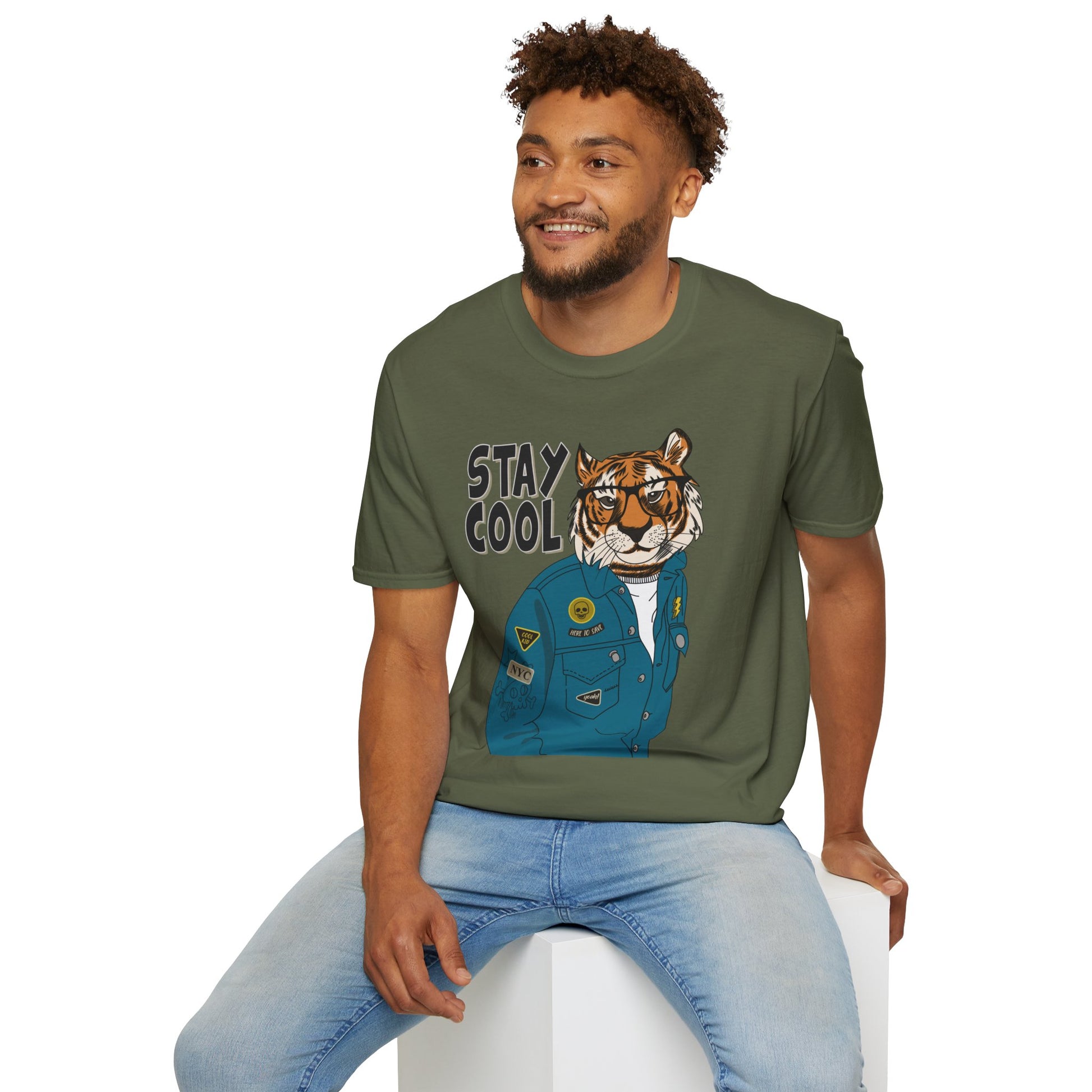 Cool Tiger Graphic T-Shirt | Stay Cool Tee, Unisex Sizes, Casual Wear, Gift for Animal Lovers, Everyday Style