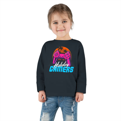 Holiday Gamers Toddler Long Sleeve Tee, Kids Gaming Shirt, Playful Toddler Apparel, Gift for Gamers, Fun Children's Top