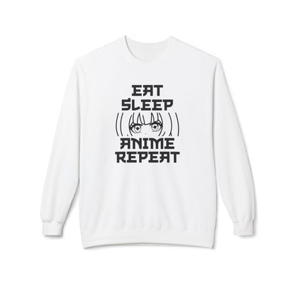 Anime Fan Crewneck Sweatshirt, Cozy Fleece, Gift for Anime Lovers, Casual Wear, Funny Sweatshirt White