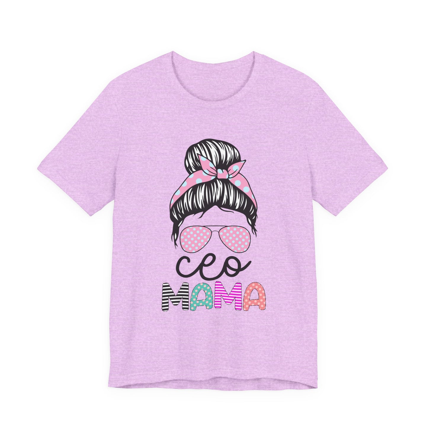 CEO Mama Graphic Tee, Unisex T-Shirt for Moms, Gift for New Mothers, Casual Summer Top, Fun Parenting Apparel, Mother's Day Gift Heather Prism Lilac S