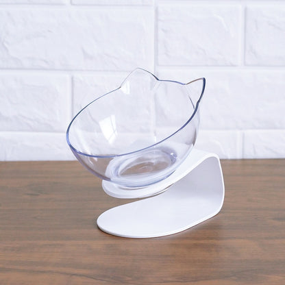 Cat Double Bowl Cat Food Bowl Protects Cervical Vertebra Single white