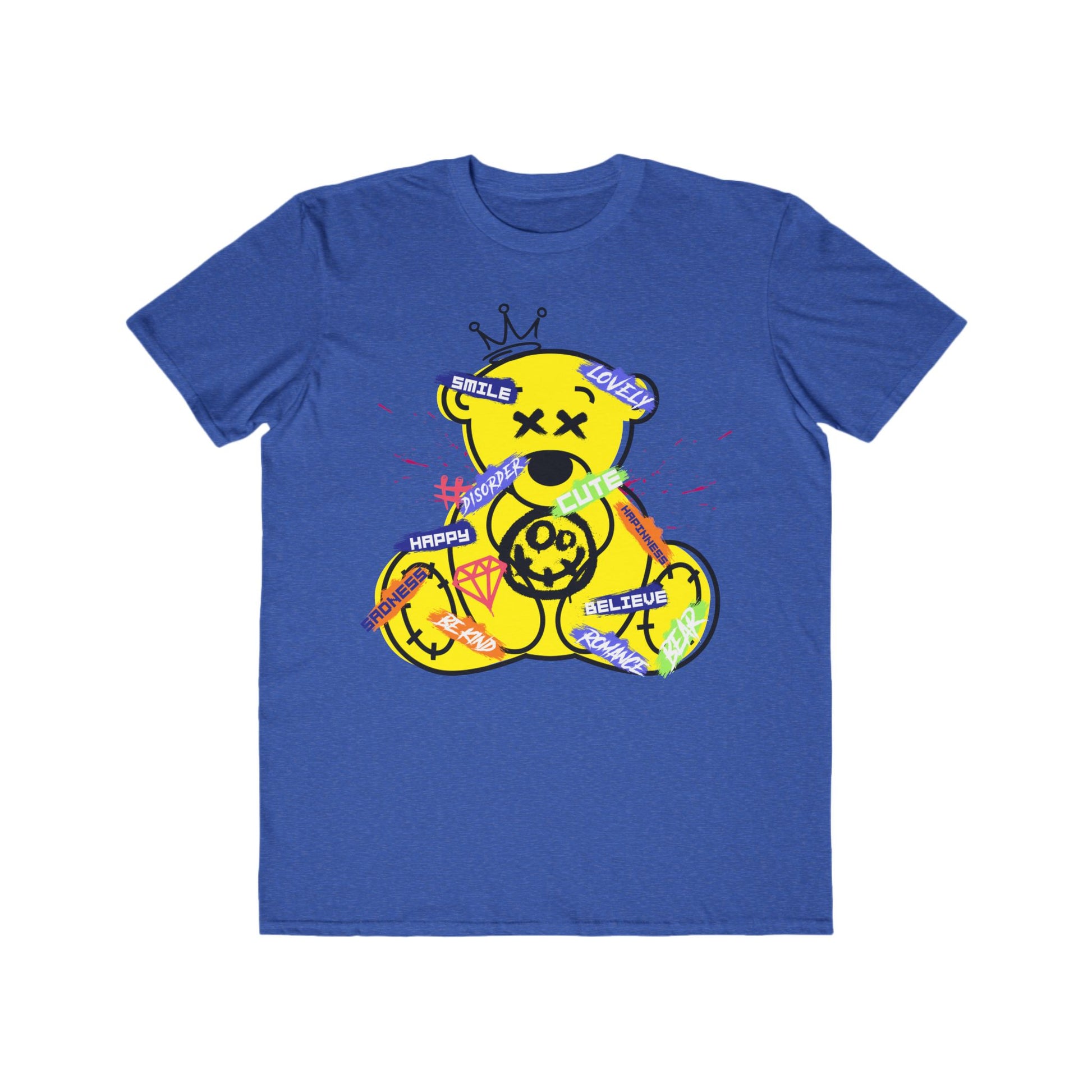 Urban Wear For Men with Playful Teddy Bear Design, Casual Wear, Gift for Him, Unique Fashion Statement Heather Blue