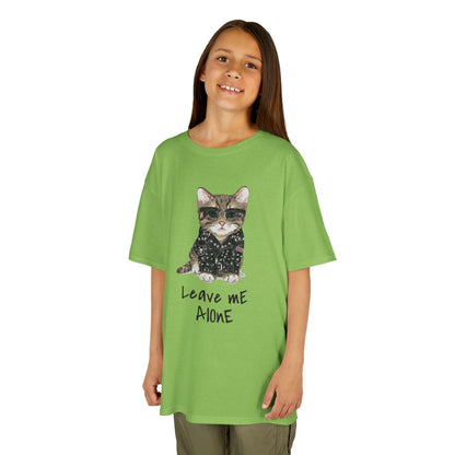Cat Lover Kids Tee - "Leave Me Alone" Shirt, Funny Kids Apparel, Gift for Cat Lovers, Cute Cat Shirt for Kids, Animal Lover T-Shirt