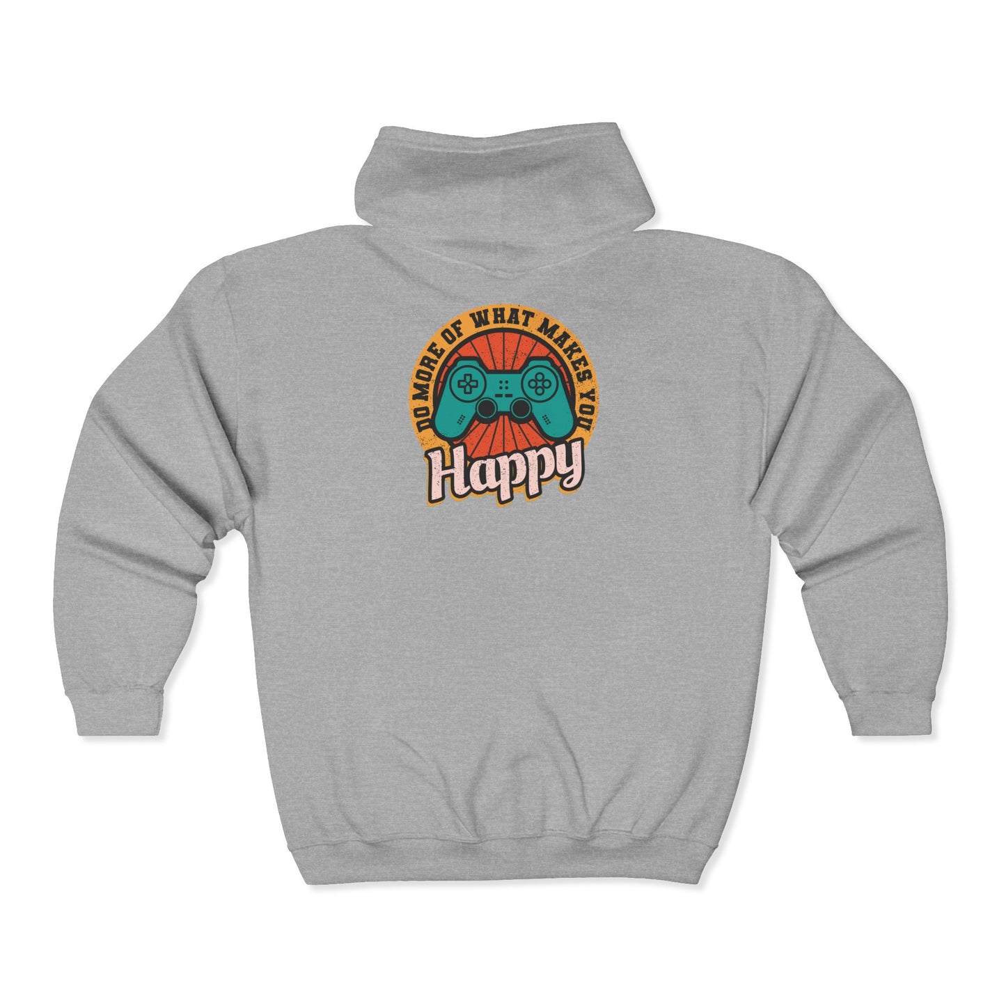 Gaming Happiness Zip Hoodie, Perfect Gift for Gamers, Cozy Unisex Hooded Sweatshirt, Fun Gaming Apparel, Casual Everyday Wear