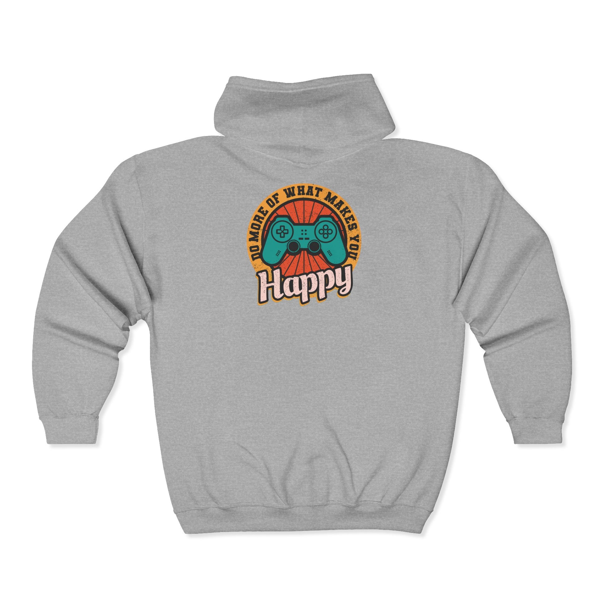Gaming Happiness Zip Hoodie, Perfect Gift for Gamers, Cozy Unisex Hooded Sweatshirt, Fun Gaming Apparel, Casual Everyday Wear