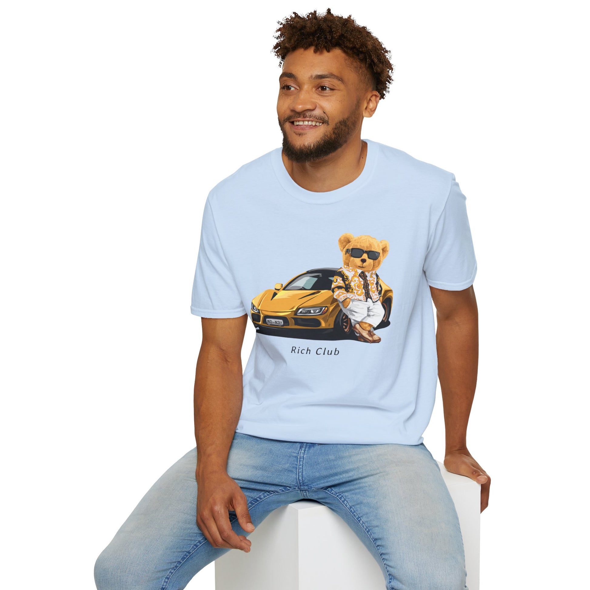 Luxury Lifestyle Bear T-Shirt, Vintage Car Tee, Unisex Graphic Shirt, Cool Fashion Apparel, Gift for Car Enthusiasts
