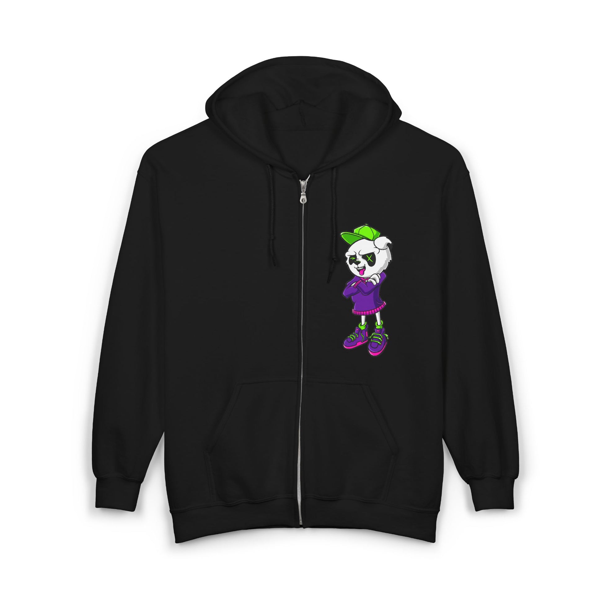 Playful Panda Zip-Up Hoodie for Cozy Vibes, Cool Gift for Teens, Casual Wear, Halloween Costume, Everyday Comfort