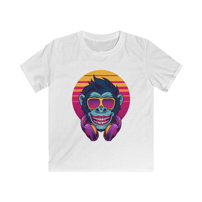 Cool Monkey Kids Tee, Trendy Children's T-Shirt, Funky Graphic Shirt, Summer Wear, Birthday Gift, Fun Casual Outfit White