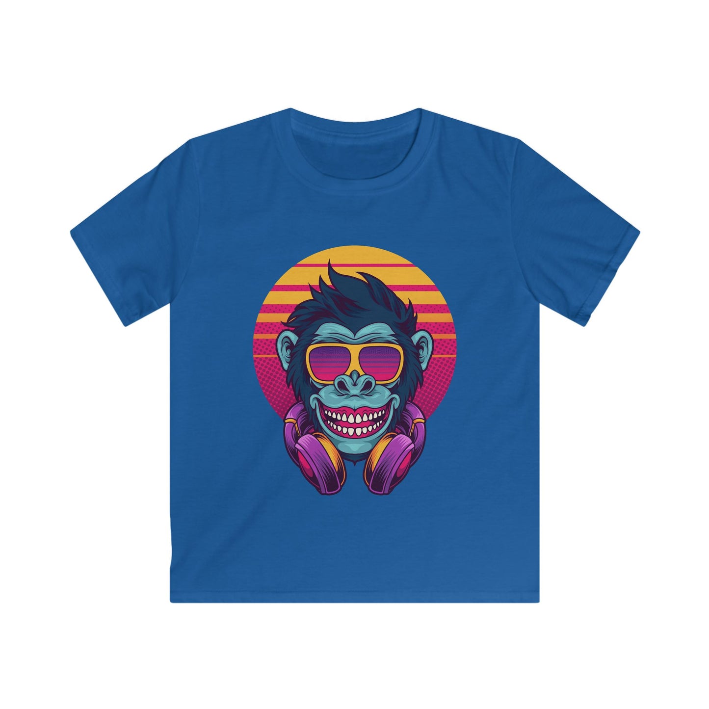 Cool Monkey Kids Tee, Trendy Children's T-Shirt, Funky Graphic Shirt, Summer Wear, Birthday Gift, Fun Casual Outfit Royal