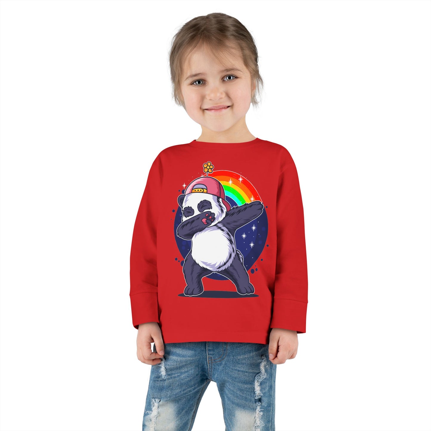 Adorable Panda Long Sleeve Tee for Toddlers - Cute, Funny, Stylish, Comfortable, Perfect for Playtime or Gifts