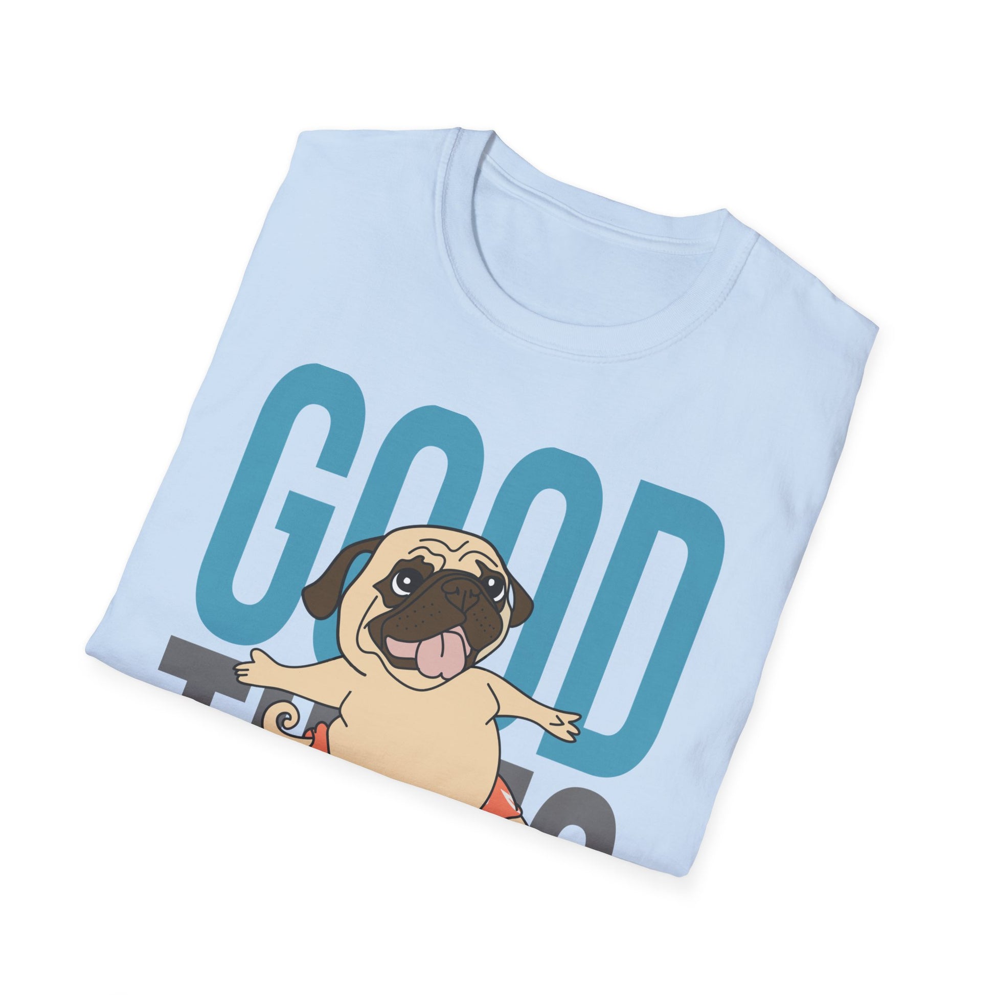 Surfer Dog T-Shirt, Good Times Tee, Summer Shirt, Pet Lover Gift, Cute Unisex Top, Beach Vibes Clothing