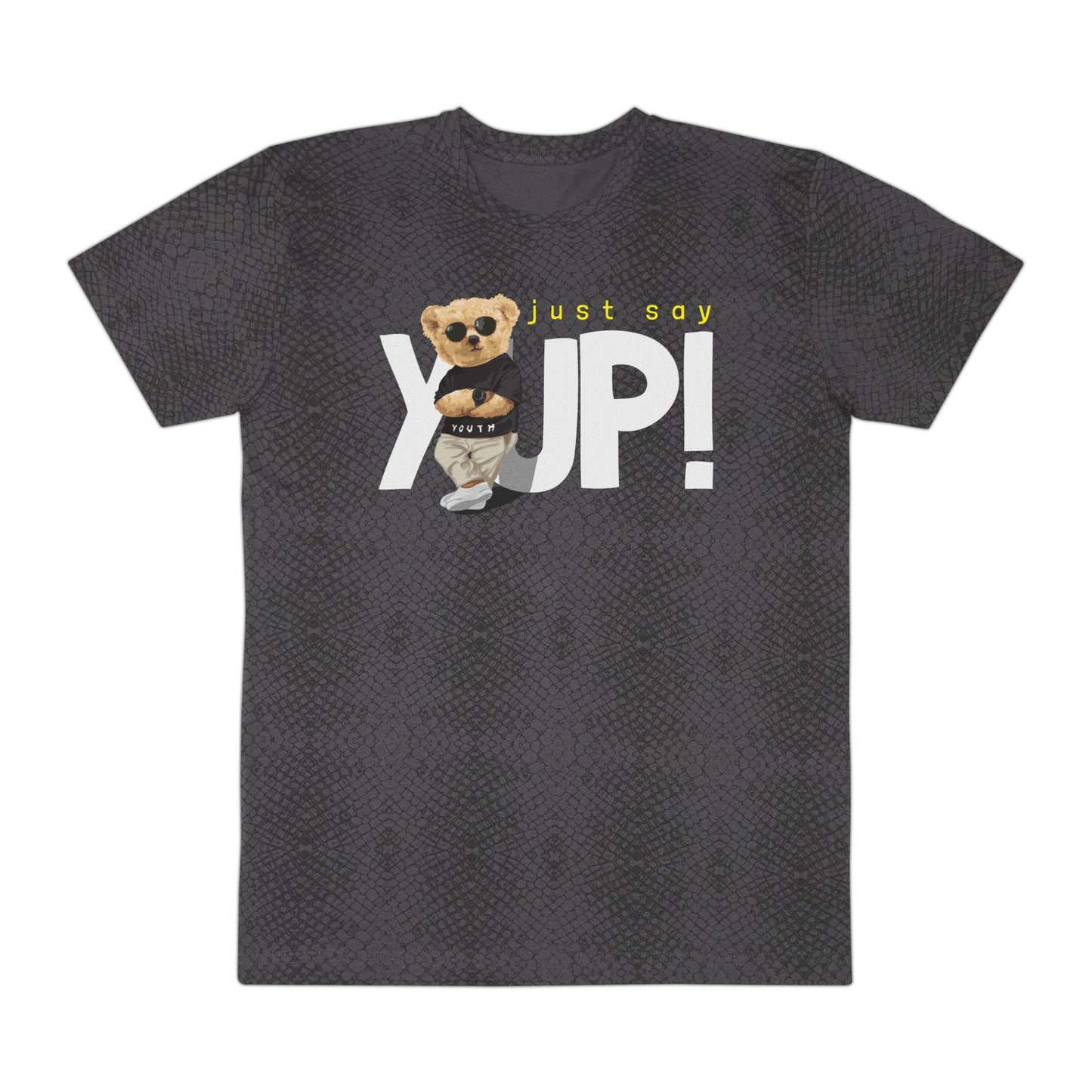 Men's Graphic Tee with Funny Bear Design, Cute Animal Shirt, Casual Wear, Gift for Him, Birthday Gift Idea, Fun Statement Tee Black Reptile