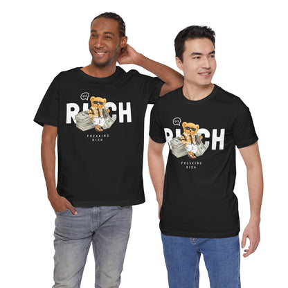 Freaking Rich Graphic Tee, Cute T-Shirt for Success, Fun Gift for Entrepreneurs, Trendy Casual Wear for Parties, Motivational Outfit