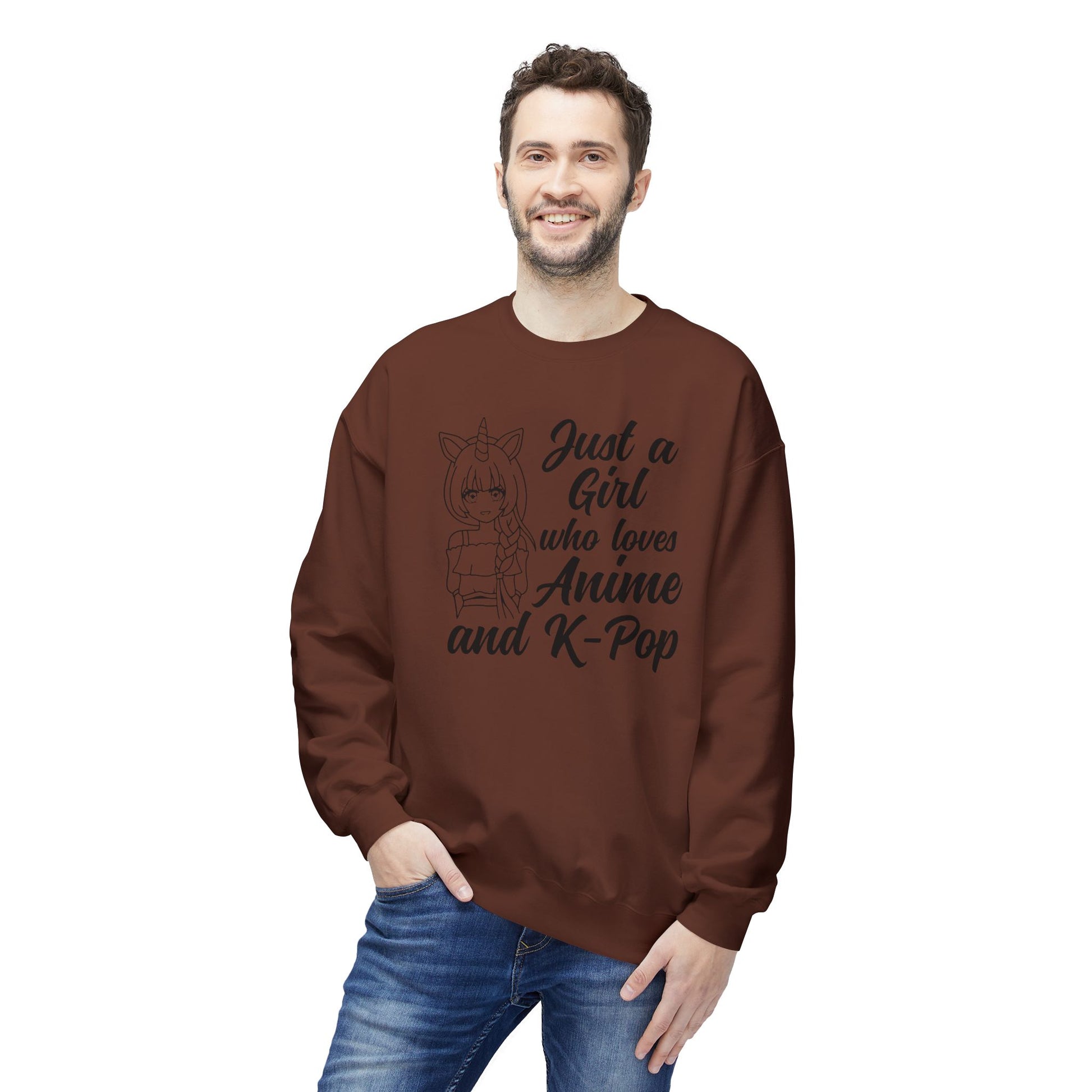 Anime & K-Pop Crewneck Sweatshirt, Cozy Gift for Fans, Cute Fashion for Anime Lovers, Perfect for Casual Outfits, Birthday & Holiday Gift