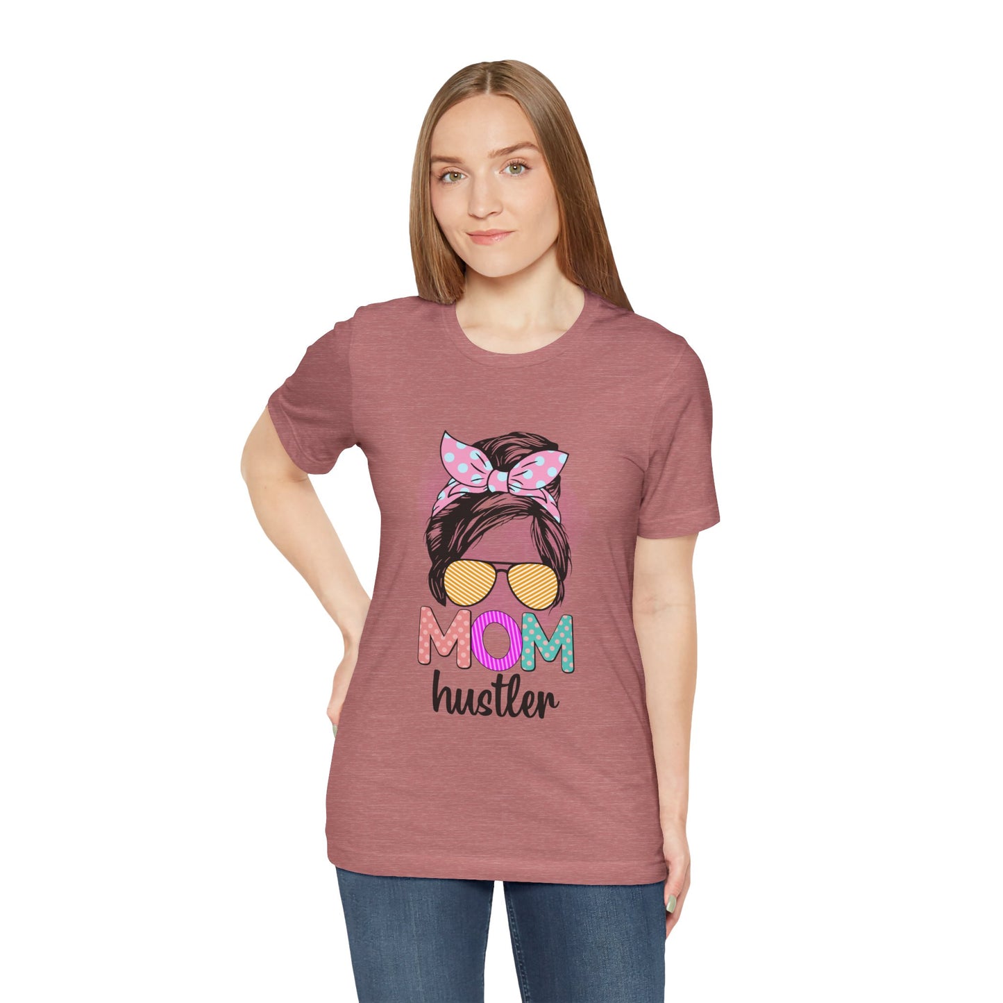 Mom Hustler Graphic Tee, Trendy Shirt for Moms, Mother's Day Gift, Motivational Tee, Casual Wear