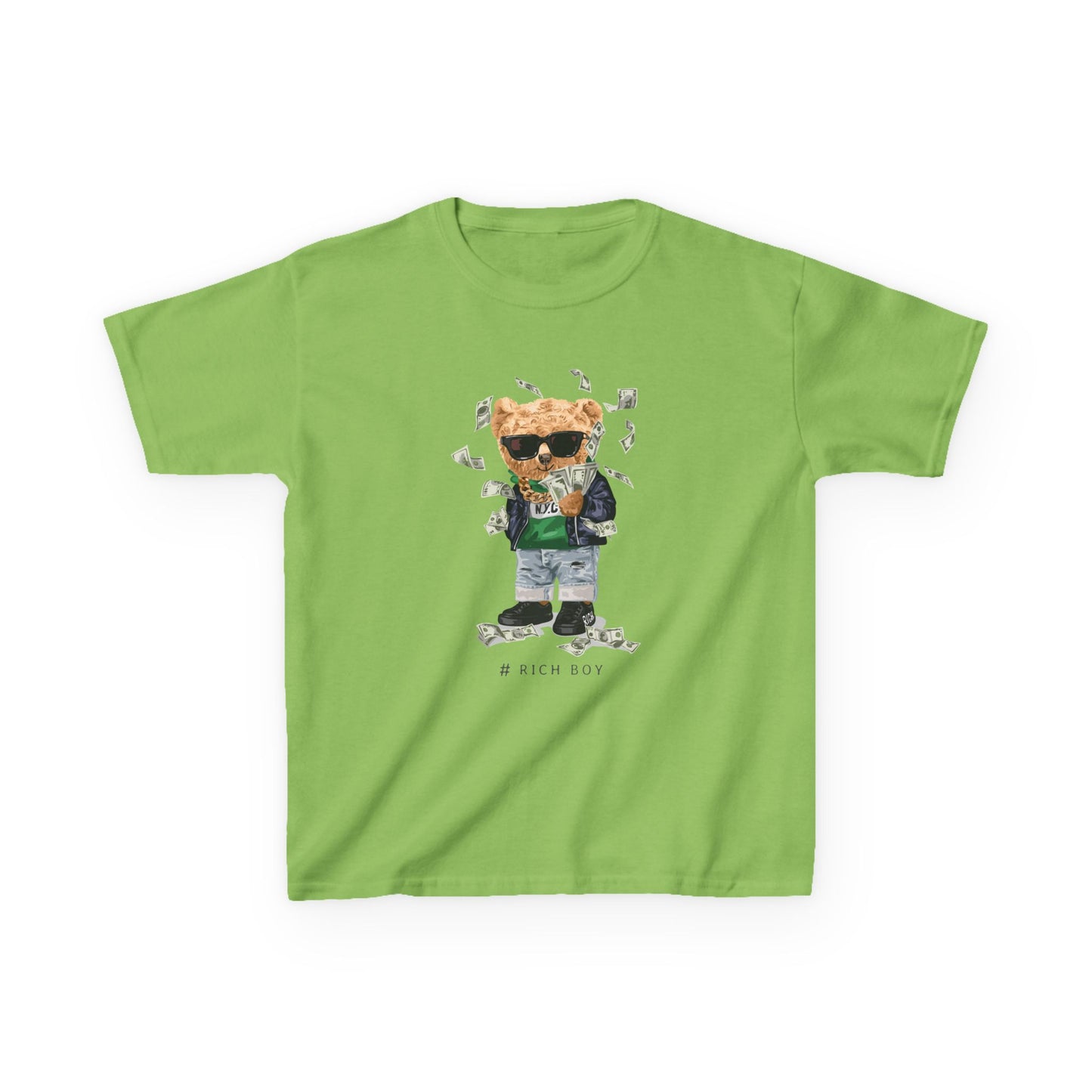 Cool Bear Kids Tee - Fun Graphic Shirt for Stylish Children, Gift for Birthdays, Everyday Wear, Casual Outfit, Unique Kids Apparel Lime