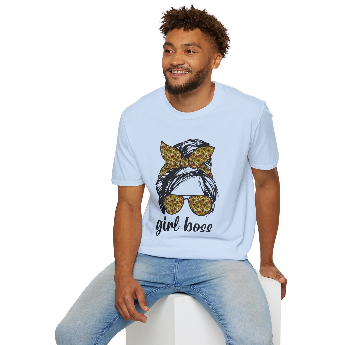 Girl Boss T-Shirt, Unisex Softstyle Tee, Empowering Apparel, Gift for Her, Motivational Shirt, Casual Outfit