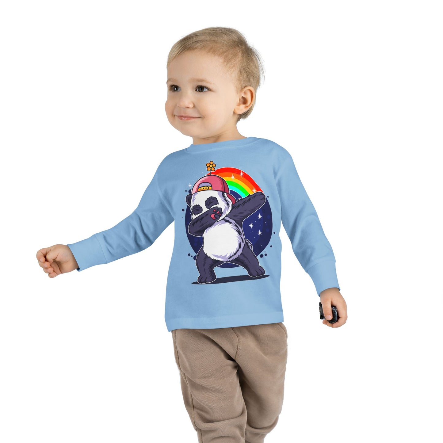 Adorable Panda Long Sleeve Tee for Toddlers - Cute, Funny, Stylish, Comfortable, Perfect for Playtime or Gifts