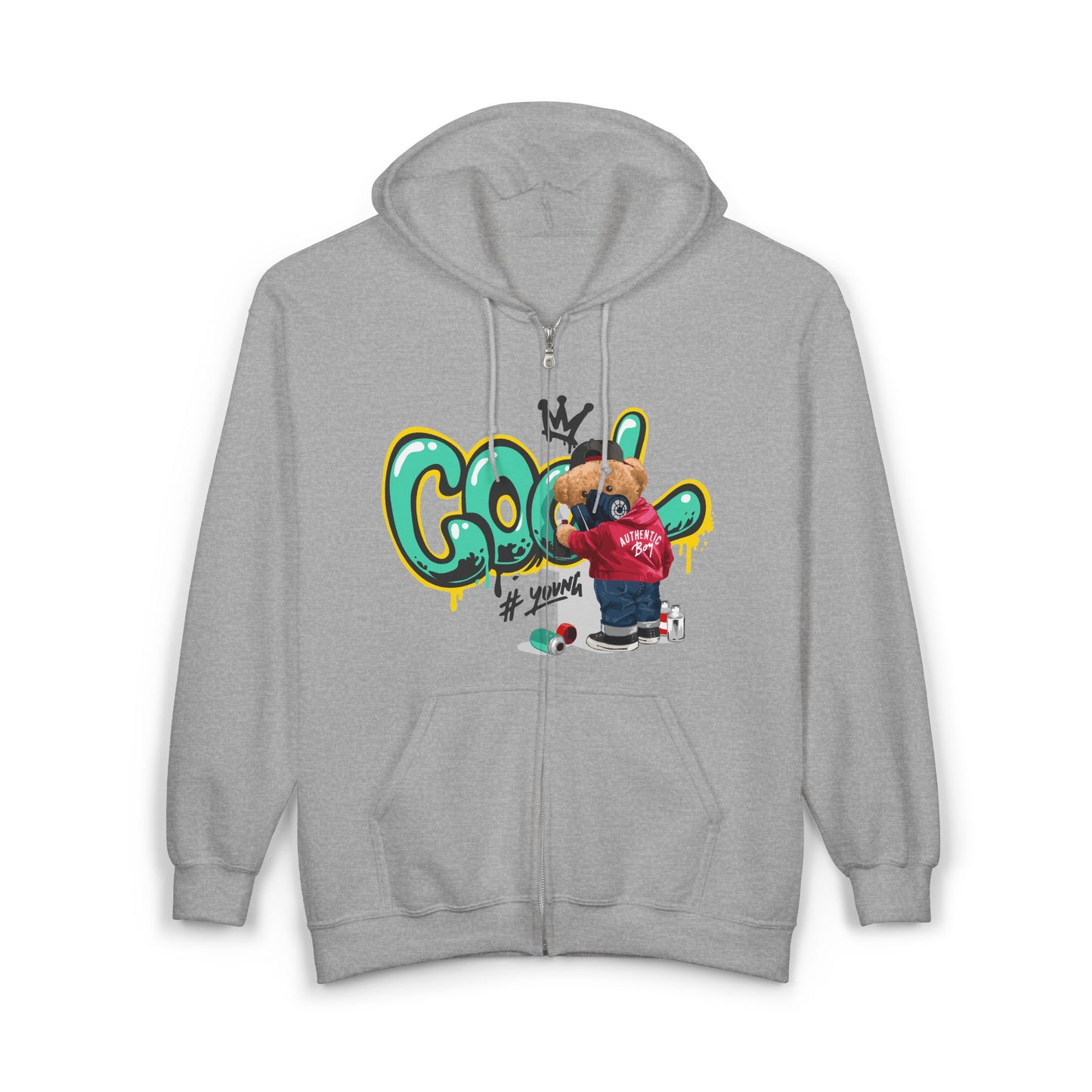 Cool Graffiti Art Zip-Up Hoodie for Trendy Adults, Streetwear, Urban Fashion, Gift for Him or Her, Casual Wear, Graphic Hooded Sweatshirt