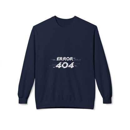 Error 404 Crewneck Sweatshirt, Funny Gift for Tech Lovers, Unisex Fleece Sweater, Casual Outfit, Geeky Humor Clothing Navy