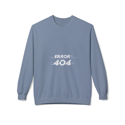 Error 404 Crewneck Sweatshirt, Funny Gift for Tech Lovers, Unisex Fleece Sweater, Casual Outfit, Geeky Humor Clothing Stone Blue