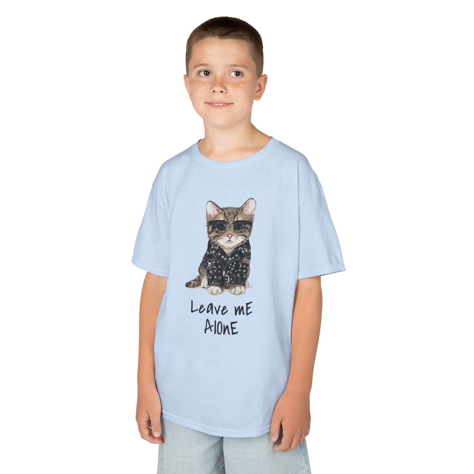 Cat Lover Kids Tee - "Leave Me Alone" Shirt, Funny Kids Apparel, Gift for Cat Lovers, Cute Cat Shirt for Kids, Animal Lover T-Shirt