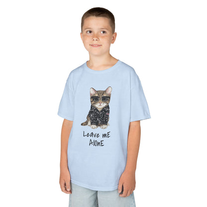 Cat Lover Kids Tee - "Leave Me Alone" Shirt, Funny Kids Apparel, Gift for Cat Lovers, Cute Cat Shirt for Kids, Animal Lover T-Shirt