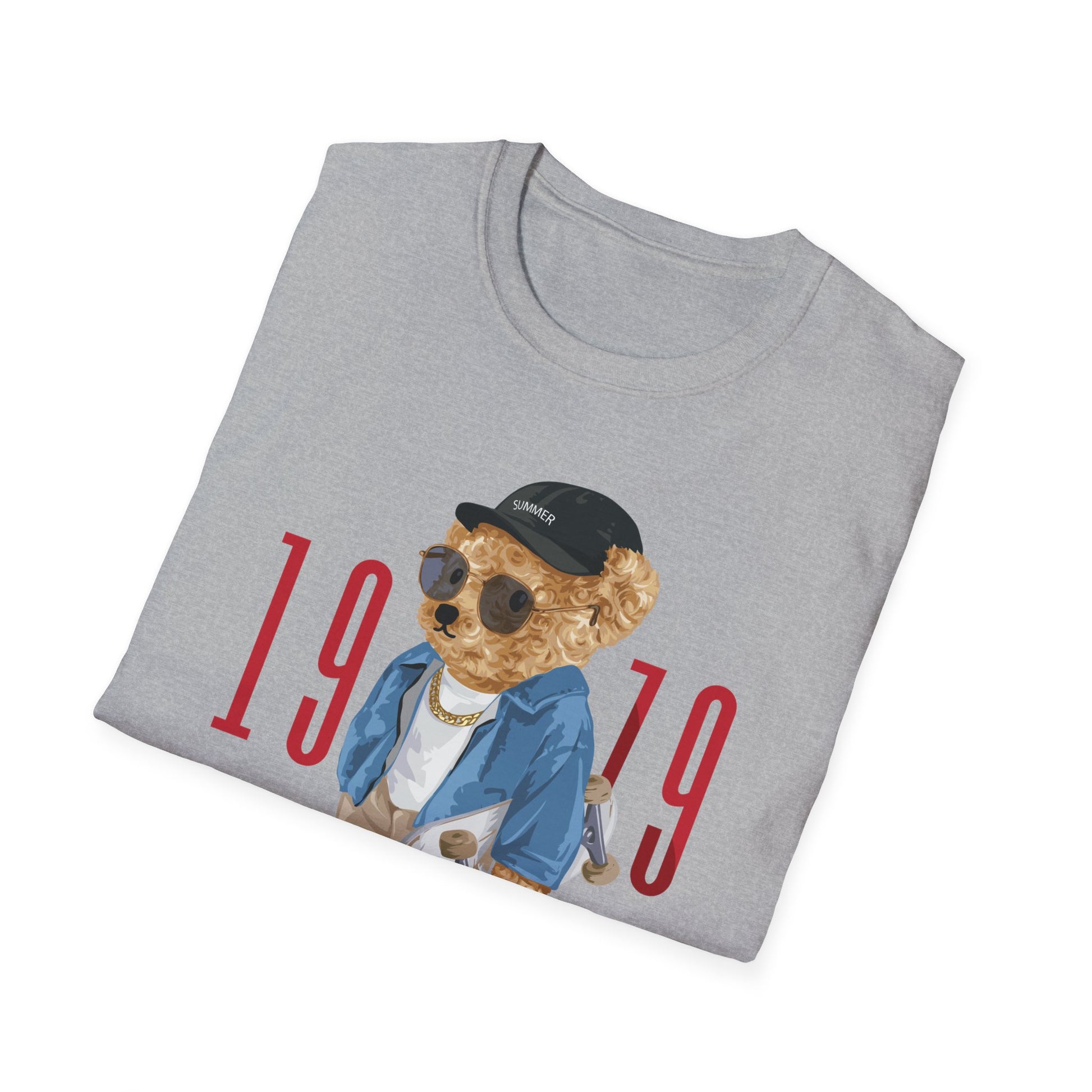 Vintage Bear Graphic Tee, Softstyle Unisex T-Shirt, Los Angeles 1979 Shirt, Cool Bear Apparel, Casual Streetwear Top, Gift for Him/Her