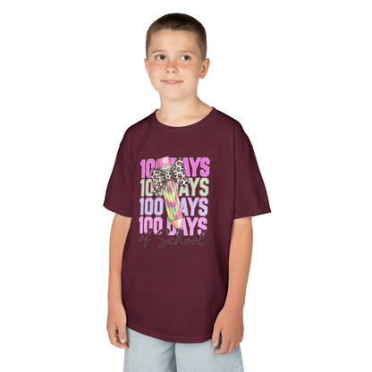 Kids 100 Days of School Tee, Fun Kids' T-Shirt, Celebration Shirt for Back to School, Kindergarten Milestone Gift, Cute Animal Print Design